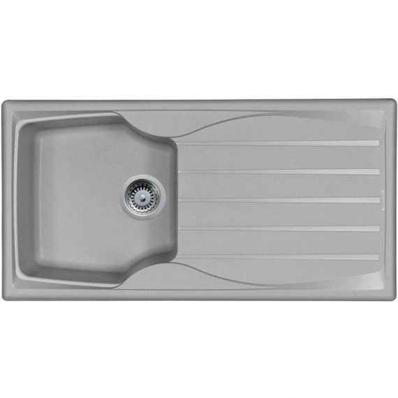 Sierra 1.0 Bowl Reversible Light Grey Kitchen Sink With Waste Kit - Astracast SE10LGHOMESK 5056265105726
