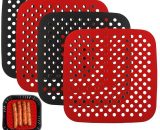 4 Pack 8.5" Air Fryer Silicone Baking Mat (Red + Black) YBD017758HHY 9349843221380