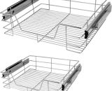 Deuba - 2x Telescopic Drawer 60cm (24 IN) Kitchen Drawer Basket Pull-Out Cabinet Bedrom Workshop Cabinet Width 993298 4250525360998