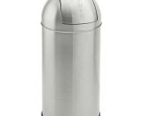 Stainless Steel Round Push Bin With Removable Inner Bucket 25L - Evre 90762 5060381723634