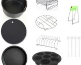 Superseller - 8pcs Carbon Steel Fine Quality Air Fryer Accessories Kit Professional Home Kitchen Cooking Tools Set H38207|741 805444782099