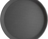 Polypropylene Round Non-Slip Tray Black 406mm - C558 - Kristallon C558 5050984061707
