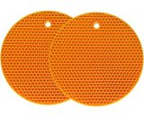 Silicone Trivet Mat Multi-Purpose Drying Mat Heat Resistant up to 464°F, Pot Holder, Waterproof, (2 Pack) Non-Slip, Flexible, Durable (Orange) Tionr-Ti-UK-7998 8302550627372