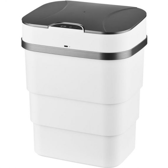 9.5L Automatic Touchless Infrared Motion Sensor Trash Can 3-layer Folding Garbage Can Big Capacity (Grey-Built-in Battery with USB Charging Cable) DS_HI12888GY-1_220728LJL 4502190629499